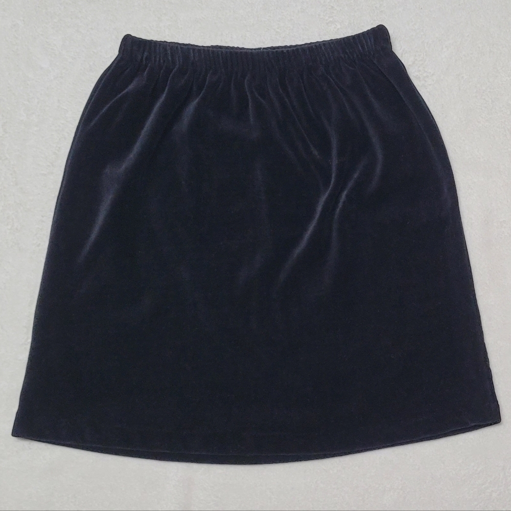 Ultrasport Marshall's 1970s Vintage Deadstock Black Velvet Fitted Mini Skirt S - Picture 6 of 11